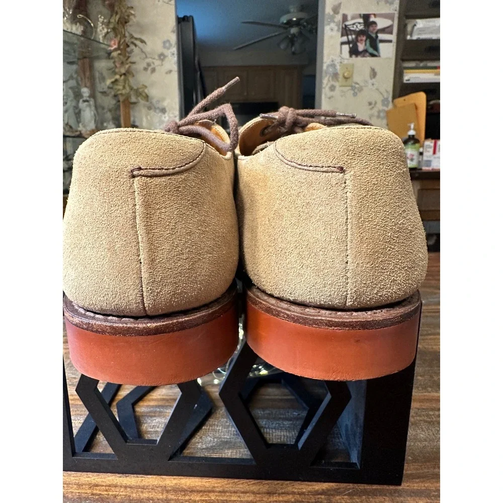 Lands End Mens Tan Suede Derby Shoes‎ 9.5 W Plain Toe Brick Sole 35356 Brazil